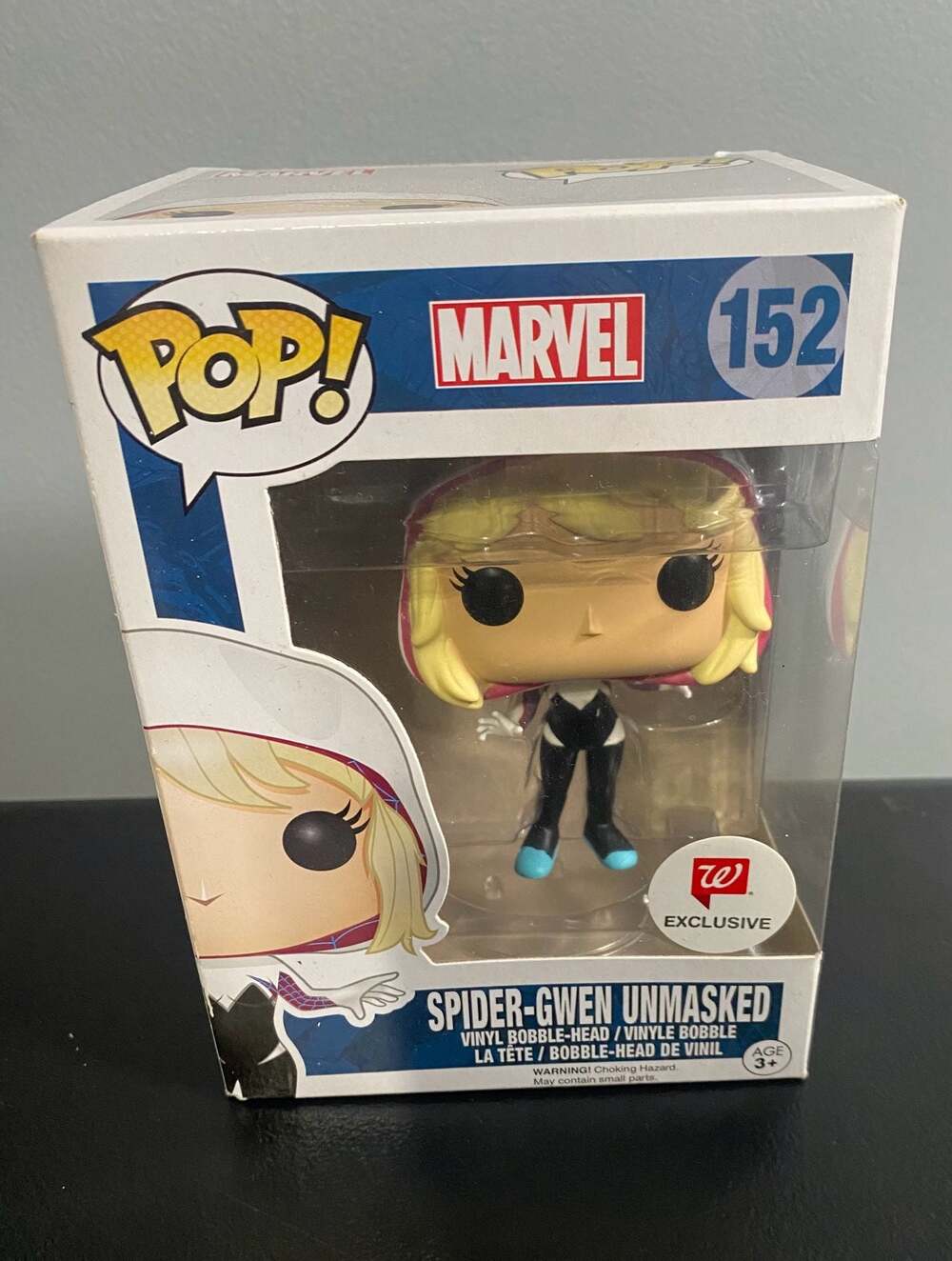 Funko Pop! Marvel #152 Spider-Gwen Unmasked Walgreens Exclusive Vinyl Figure